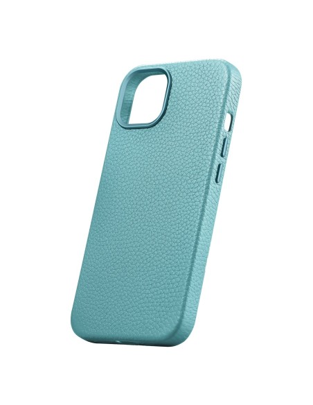 
iPhone 14 Plus magnetinis odinis dėklas su MagSafe Litchi Premium Leather Case žalia spalva
