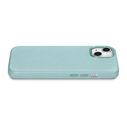 
iPhone 14 Plus magnetinis odinis dėklas su MagSafe Litchi Premium Leather Case žalia spalva
