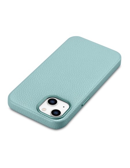 
iPhone 14 Plus magnetinis odinis dėklas su MagSafe Litchi Premium Leather Case žalia spalva
