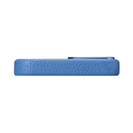 
iPhone 14 Pro Max magnetinis odinis dėklas su MagSafe Litchi Premium Leather Case mėlynu dėklu
