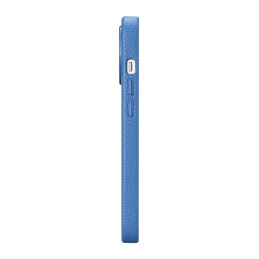 
iPhone 14 Pro Max magnetinis odinis dėklas su MagSafe Litchi Premium Leather Case mėlynu dėklu
