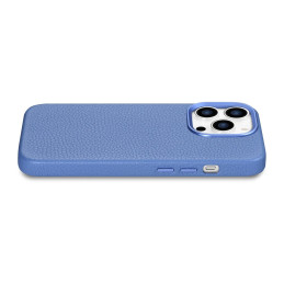 
iPhone 14 Pro Max magnetinis odinis dėklas su MagSafe Litchi Premium Leather Case mėlynu dėklu
