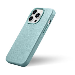 
„iPhone 14 Pro Max“ magnetinis odinis dėklas su žalios spalvos „MagSafe Litchi Premium“ odiniu dėklu
