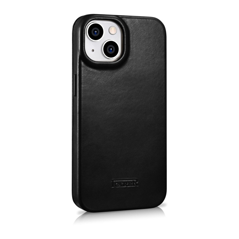 „iPhone 14“ magnetinis atverčiamas dėklas „MagSafe CE Oil Wax Premium Leather Black“.