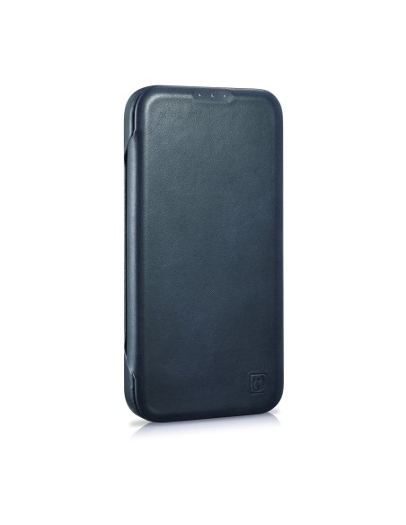 
Odinis „iPhone 14“ magnetinis atverčiamas dėklas „MagSafe CE Oil Wax Premium Leather Blue“.
