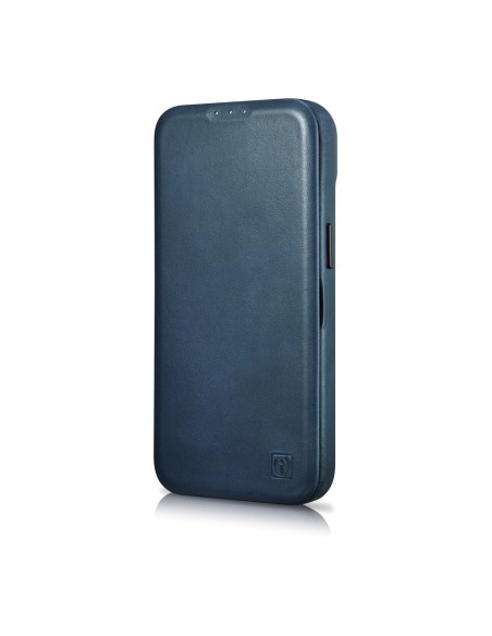 
Odinis „iPhone 14“ magnetinis atverčiamas dėklas „MagSafe CE Oil Wax Premium Leather Blue“.
