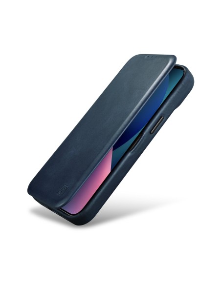 
Odinis „iPhone 14“ magnetinis atverčiamas dėklas „MagSafe CE Oil Wax Premium Leather Blue“.
