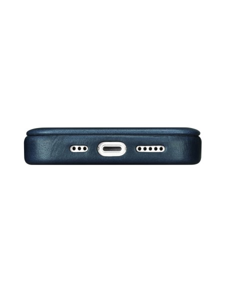 
Odinis „iPhone 14“ magnetinis atverčiamas dėklas „MagSafe CE Oil Wax Premium Leather Blue“.
