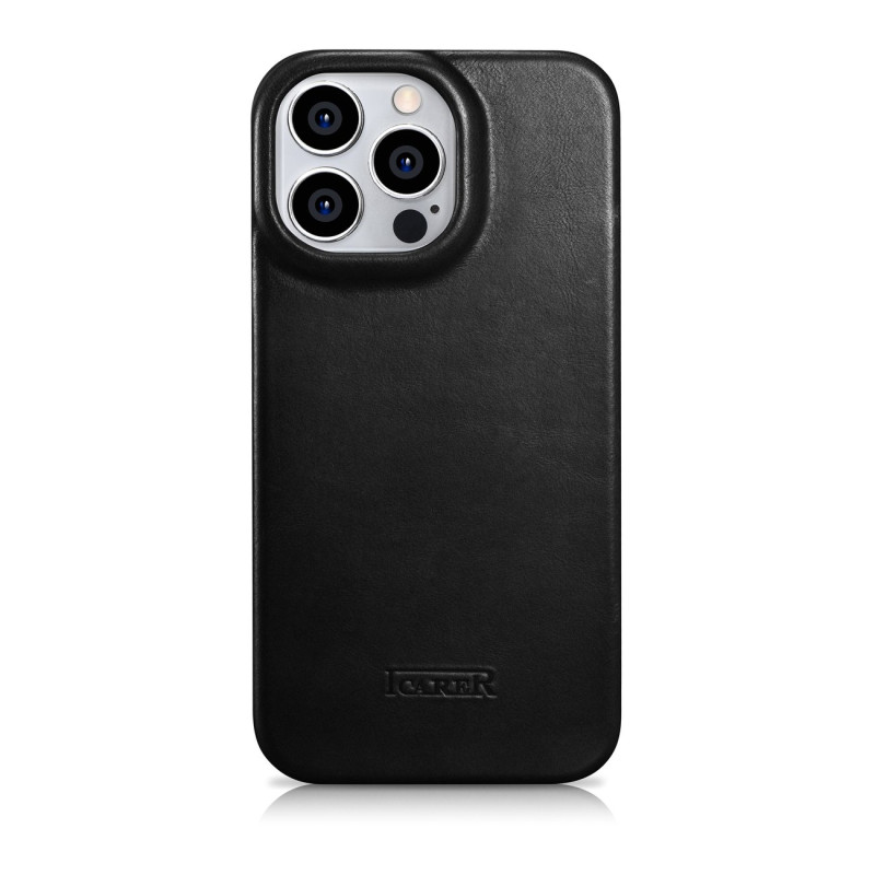 „iPhone 14 Pro“ magnetinis atverčiamas dėklas „MagSafe CE Oil Wax Premium Leather Black“.