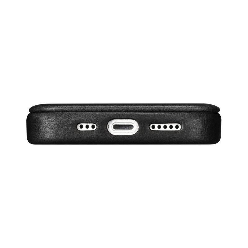 „iPhone 14 Pro“ magnetinis atverčiamas dėklas „MagSafe CE Oil Wax Premium Leather Black“.