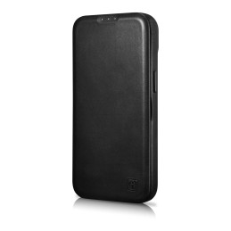
„iPhone 14 Plus“ magnetinis atverčiamas dėklas „MagSafe CE Oil Wax Premium Leather Black“.
