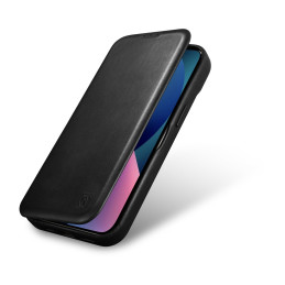 
„iPhone 14 Plus“ magnetinis atverčiamas dėklas „MagSafe CE Oil Wax Premium Leather Black“.
