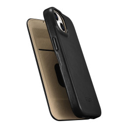 
„iPhone 14 Plus“ magnetinis atverčiamas dėklas „MagSafe CE Oil Wax Premium Leather Black“.
