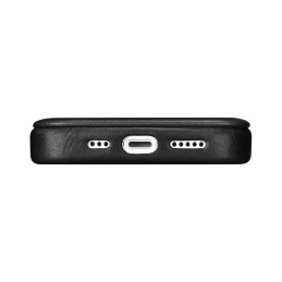 
„iPhone 14 Plus“ magnetinis atverčiamas dėklas „MagSafe CE Oil Wax Premium Leather Black“.
