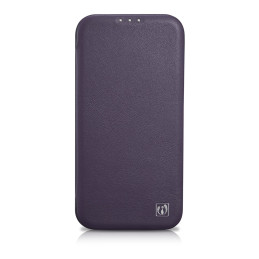 
Odinis dėklas iPhone 14 su magnetiniu atvartu MagSafe CE Premium Leather violetinė
