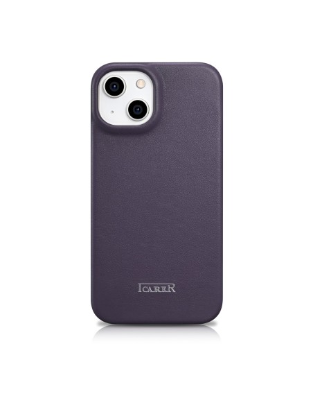 
Odinis dėklas iPhone 14 su magnetiniu atvartu MagSafe CE Premium Leather violetinė
