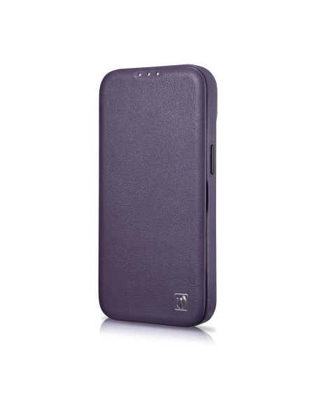 
Odinis dėklas iPhone 14 su magnetiniu atvartu MagSafe CE Premium Leather violetinė
