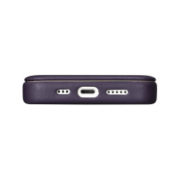 
Odinis dėklas iPhone 14 su magnetiniu atvartu MagSafe CE Premium Leather violetinė
