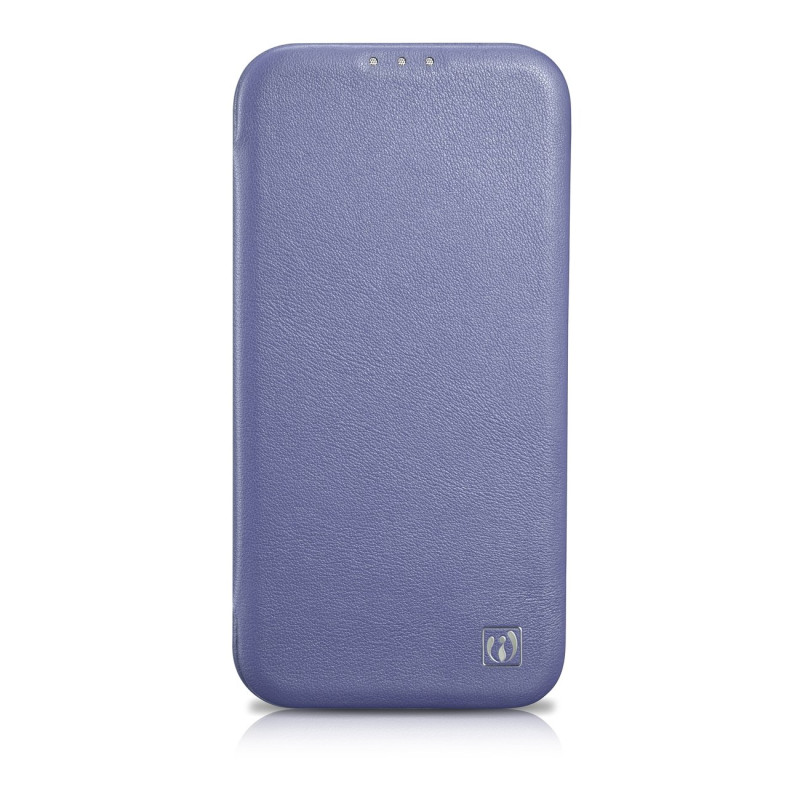Odinis iPhone 14 dėklas su magnetiniu atvartu MagSafe CE Premium Leather šviesiai violetinis