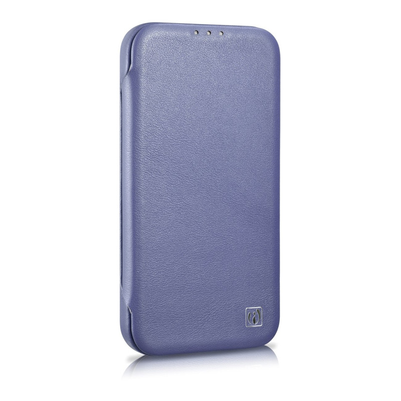 Odinis iPhone 14 dėklas su magnetiniu atvartu MagSafe CE Premium Leather šviesiai violetinis