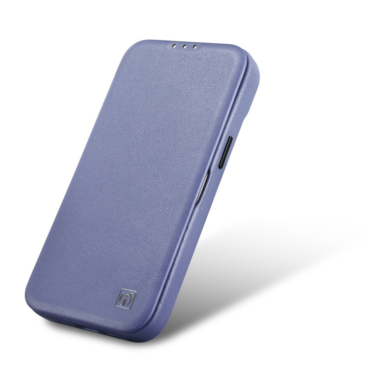 Odinis iPhone 14 dėklas su magnetiniu atvartu MagSafe CE Premium Leather šviesiai violetinis