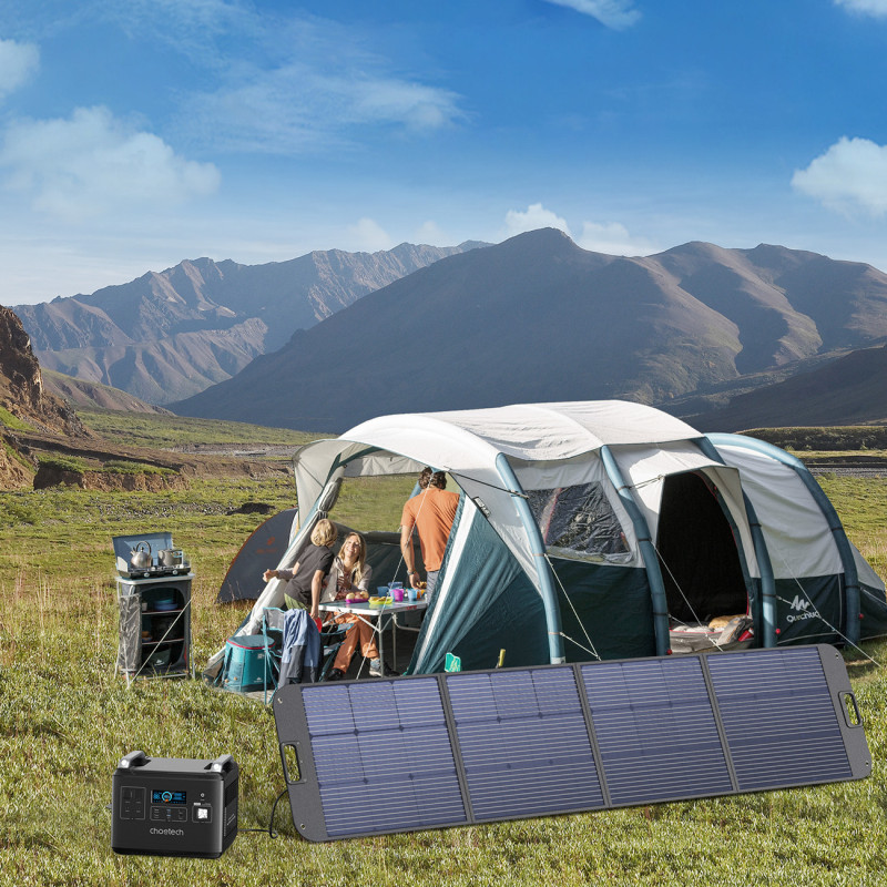 Saulės saulės įkroviklis 200W nešiojamas saulės skydelis juodas