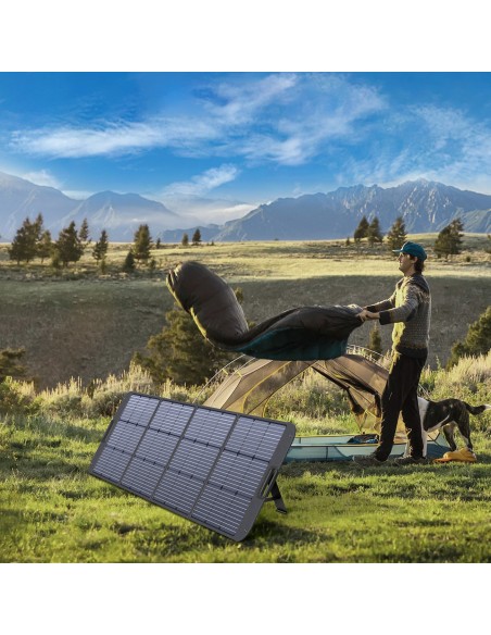 Saulės saulės įkroviklis 200W nešiojamas saulės skydelis juodas Saulės saulės įkroviklis 200W nešiojamas saulės skydelis juodas