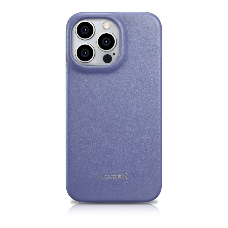 iPhone 14 Pro magnetinis atverčiamas dėklas MagSafe CE Premium Leather šviesiai violetinis
