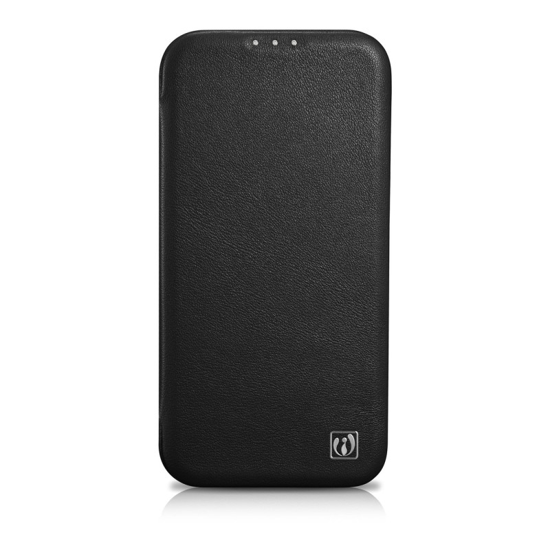 Odinis dėklas iPhone 14 Plus su magnetiniu atvartu MagSafe CE Premium Leather juoda