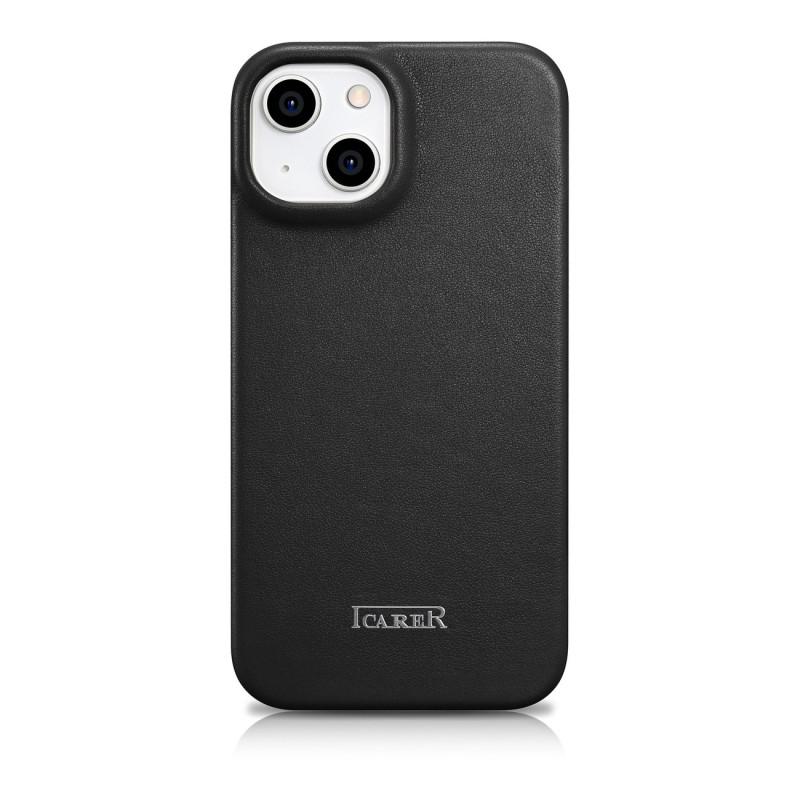 Odinis dėklas iPhone 14 Plus su magnetiniu atvartu MagSafe CE Premium Leather juoda