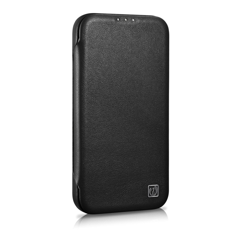 Odinis dėklas iPhone 14 Plus su magnetiniu atvartu MagSafe CE Premium Leather juoda