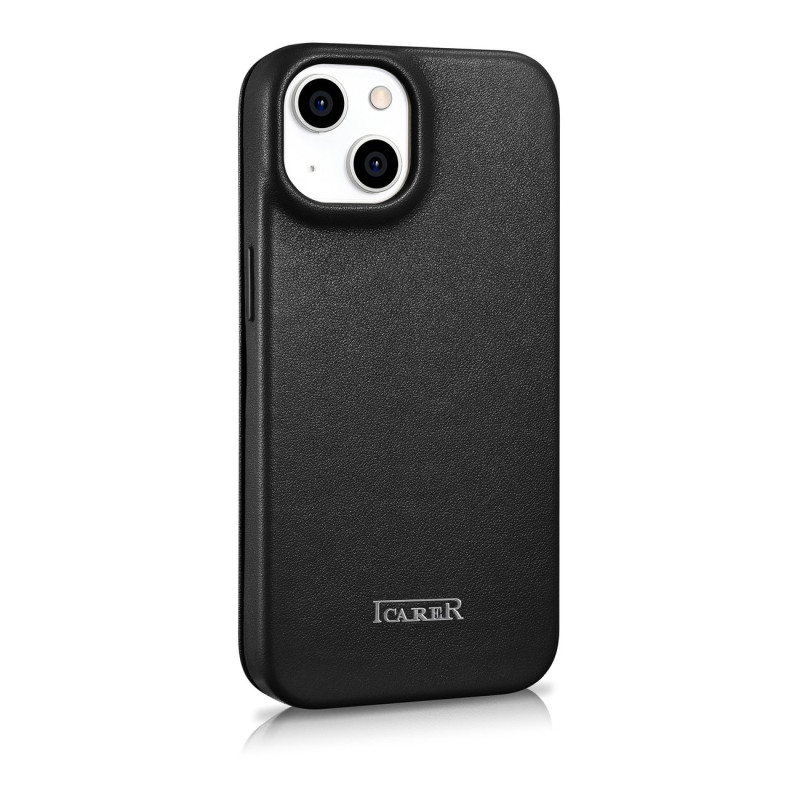 Odinis dėklas iPhone 14 Plus su magnetiniu atvartu MagSafe CE Premium Leather juoda