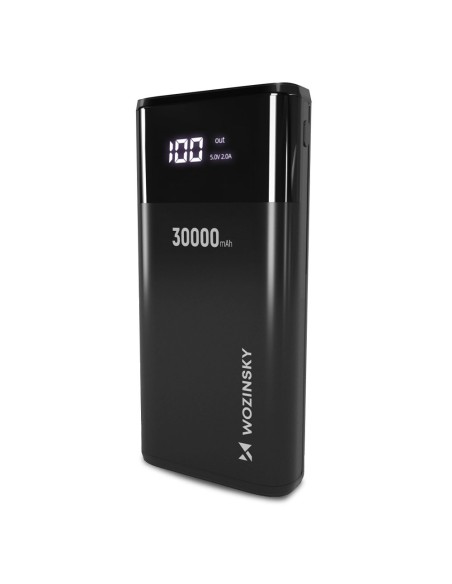 Powerbank 30000mAh Li-Po 4 x USB su LCD ekranu 2 A baltas