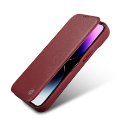 
Odinis dėklas iPhone 14 Plus su magnetiniu atvartu MagSafe CE Premium Leather bordo spalvos
