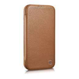 
Odinis dėklas iPhone 14 Pro Max su magnetiniu atvartu MagSafe CE Premium Leather šviesiai rudos spalvos
