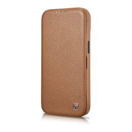 
Odinis dėklas iPhone 14 Pro Max su magnetiniu atvartu MagSafe CE Premium Leather šviesiai rudos spalvos
