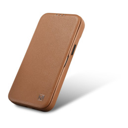 
Odinis dėklas iPhone 14 Pro Max su magnetiniu atvartu MagSafe CE Premium Leather šviesiai rudos spalvos
