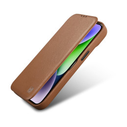 
Odinis dėklas iPhone 14 Pro Max su magnetiniu atvartu MagSafe CE Premium Leather šviesiai rudos spalvos
