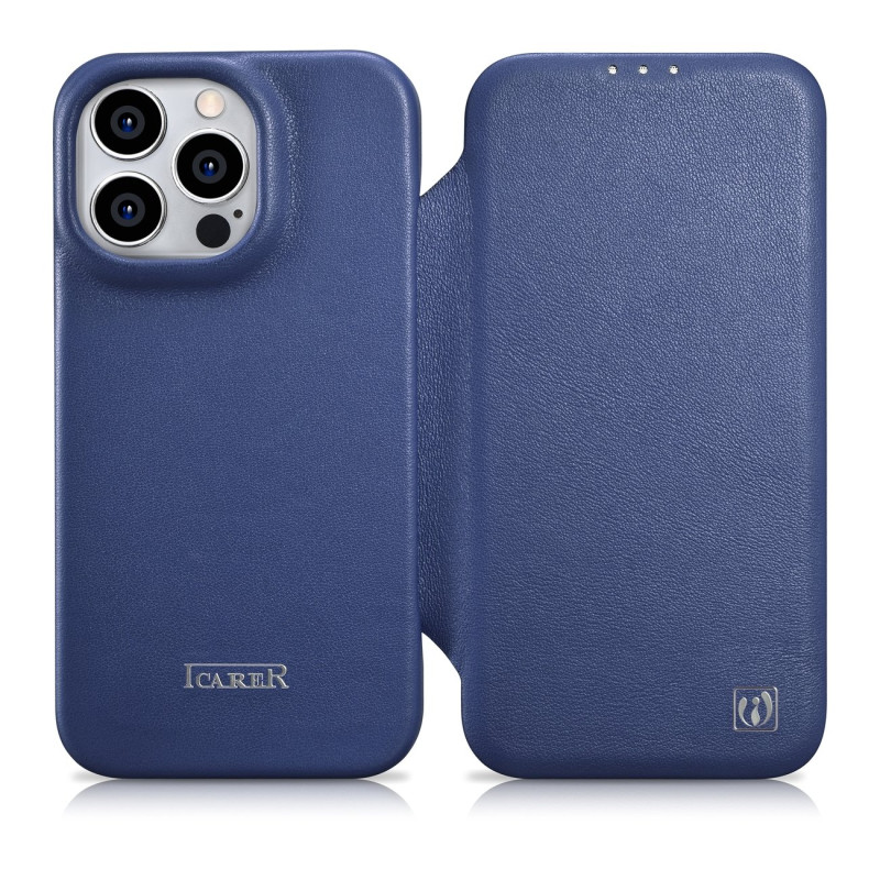 
Odinis dėklas iPhone 14 Pro Max su magnetiniu atvartu MagSafe CE Premium Leather mėlynas
