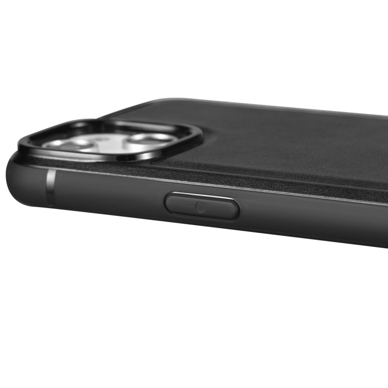 Natūralia oda aptrauktas dėklas skirtas iPhone 14 Leather Oil Wax juodas