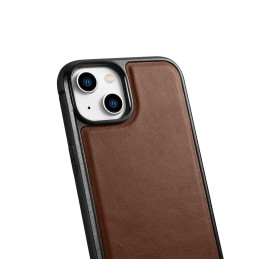 
Natūralia oda aptrauktas dėklas skirtas iPhone 14 Leather Oil Wax, tamsiai rudas

