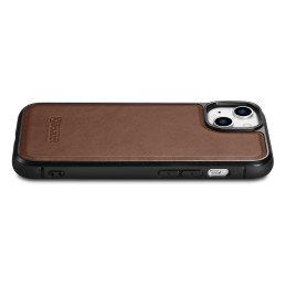 
Natūralia oda aptrauktas dėklas skirtas iPhone 14 Leather Oil Wax, tamsiai rudas
