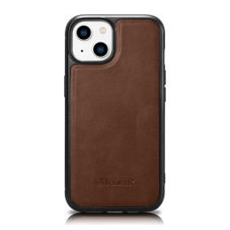 
Natūralios odos dėklas skirtas iPhone 14 Plus Leather Oil Wax, tamsiai rudas
