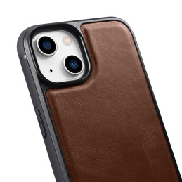 
Natūralios odos dėklas skirtas iPhone 14 Plus Leather Oil Wax, tamsiai rudas
