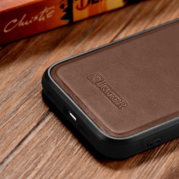 
Natūralios odos dėklas skirtas iPhone 14 Pro Max Leather Oil Wax tamsiai rudas
