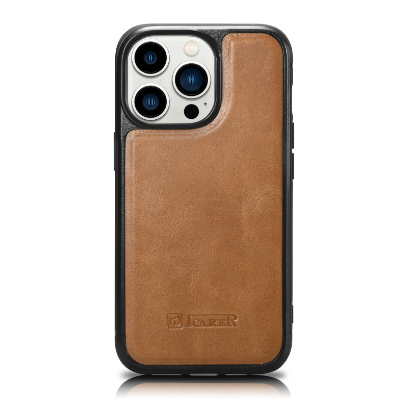 
Natūralios odos dėklas skirtas iPhone 14 Pro Max Leather Oil Wax šviesiai rudos spalvos

