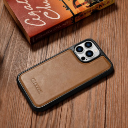 
Natūralios odos dėklas skirtas iPhone 14 Pro Max Leather Oil Wax šviesiai rudos spalvos
