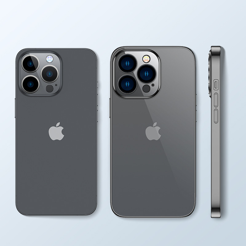 Dėklas iPhone 14 Pro su metaliniu rėmeliu 14Q Case juodas
