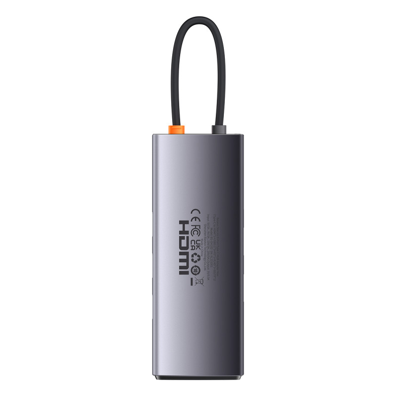 8 viename HUB adapteris StarJoy USB-C į USB-C PD 3x USB-A HDMI RJ-45 SD TF pilka