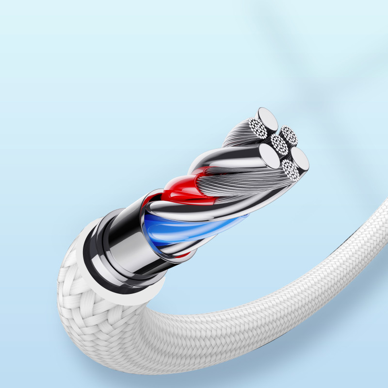 USB-C – žaibo kabelis su LED indikatoriumi 20W A10 Serija 1,2 m baltas